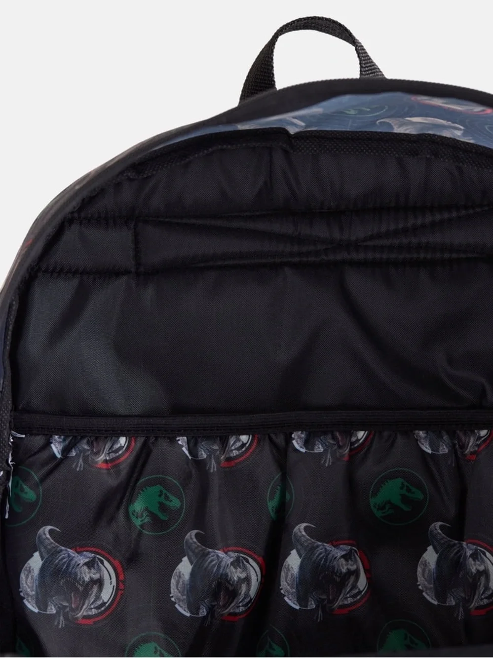 Jurassic Park T-Rex Kids Backpack Set - Black & Green Dino Print WH5